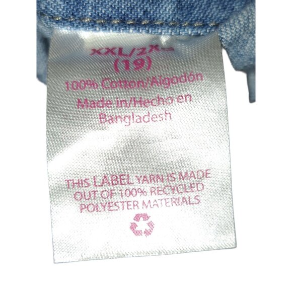 Y2K No Boundaries Womens Denim Overall Shorts Romper XXL (19) Light Wash Jean - Picture 8 of 8